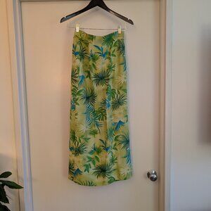 Silk green tropical wrap skirt by Worthington size 4